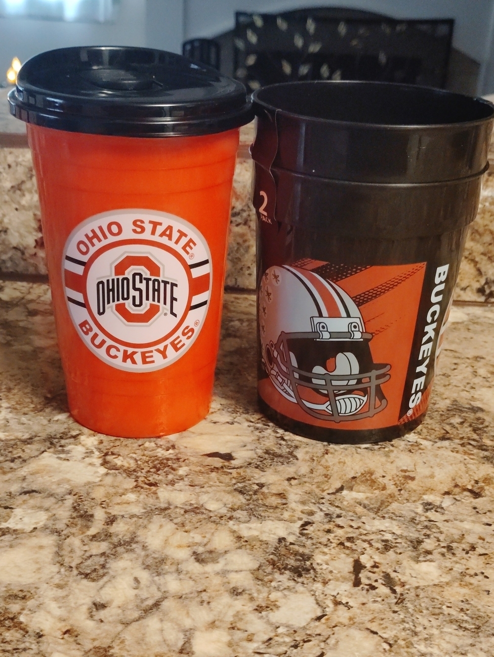 Ohio State buckeyes two pack large cups/snack holders / game day tailgate